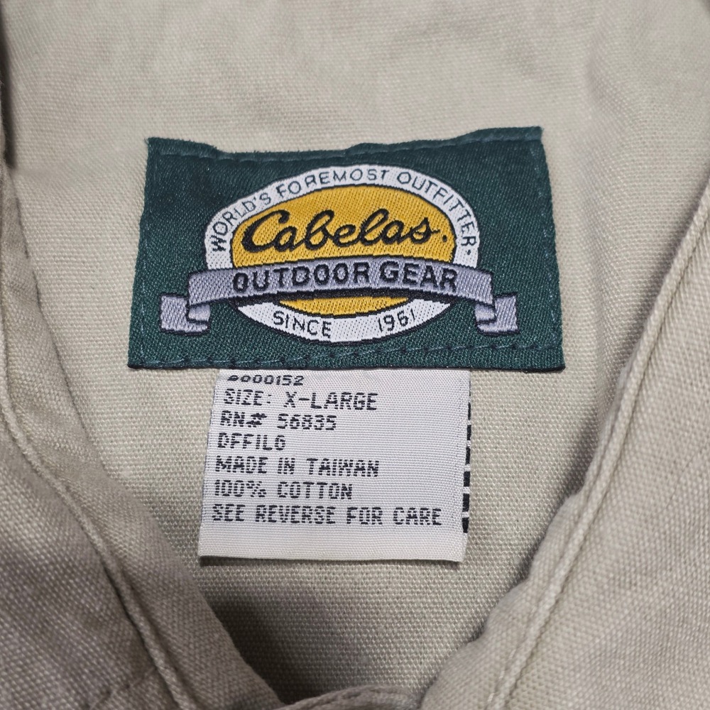 Cabelas Outdoor Gear Mens XL Beige Short Sleeve Shirt Deer Embroidery - Picture 8 of 9